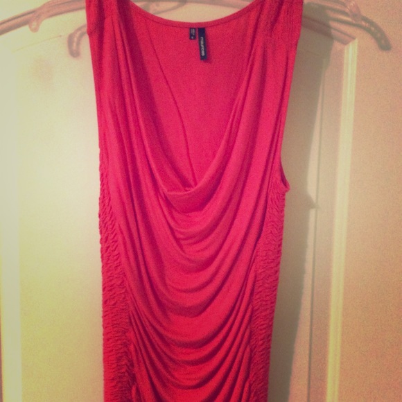 Maurice’s coral rouched top. Small - Picture 1 of 4